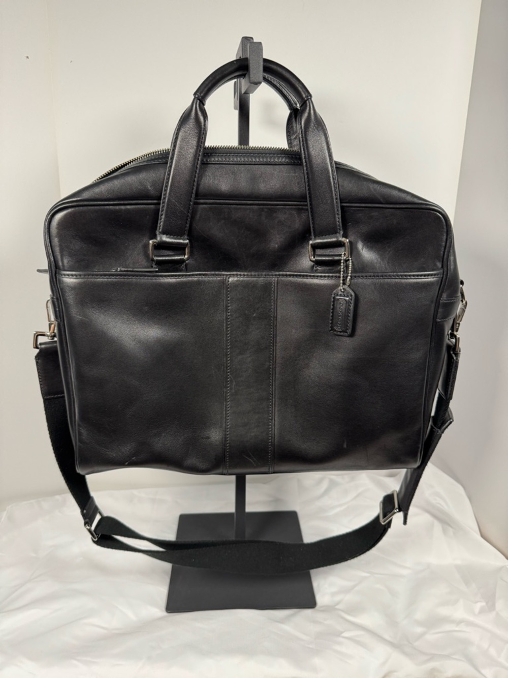 Coach VIntage Black Leather Briefcase/Work Bag